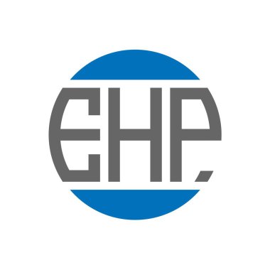 Beyaz arkaplanda EHP harf logosu tasarımı. EHP yaratıcı paraf dairesi logosu. EHP harf tasarımı.