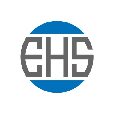 Beyaz arka planda EHS harf logosu tasarımı. EHS yaratıcı paraf daire logosu konsepti. EHS harf tasarımı.