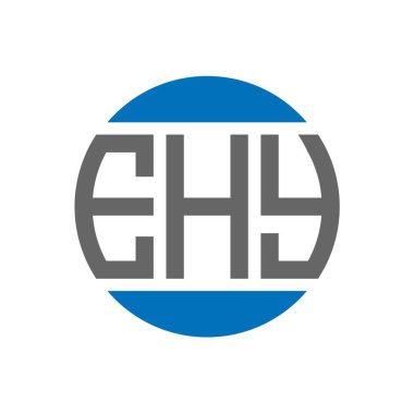 Beyaz arka planda EHY harf logosu tasarımı. EHY yaratıcı paraf daire logosu konsepti. EHY harf tasarımı.
