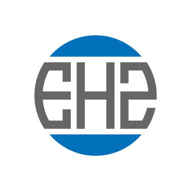 Beyaz arkaplanda EHZ harf logosu tasarımı. EHZ yaratıcı paraf dairesi logosu. EHZ harf tasarımı.