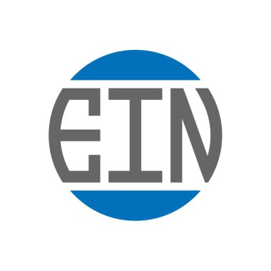 Beyaz arkaplanda EIN harf logosu tasarımı. EIN yaratıcı paraf daire logosu konsepti. EIN harf tasarımı.