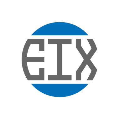 Beyaz arkaplanda EIX harfli logo tasarımı. EIX yaratıcı paraf dairesi logosu. EIX harf tasarımı.