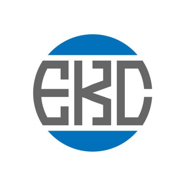 Beyaz arka planda EKC harf logosu tasarımı. EKC yaratıcı paraf dairesi logosu. EKC harf tasarımı.