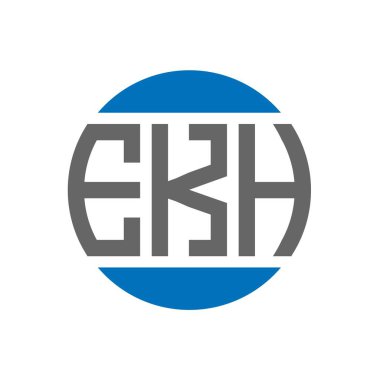 Beyaz arka planda EKH mektup logosu tasarımı. EKH yaratıcı baş harfler daire logosu konsepti. EKH harf tasarımı.