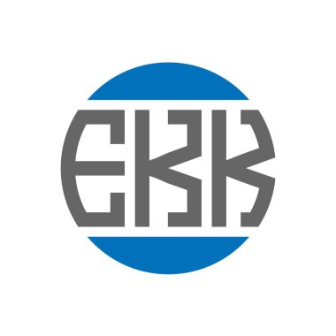 Beyaz arkaplanda EKK harf logosu tasarımı. EKK yaratıcı paraf dairesi logosu. EKK harf tasarımı.