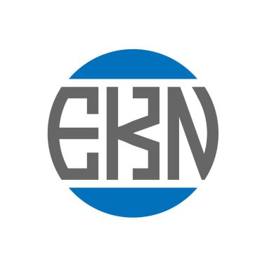 Beyaz arka planda EKN harf logosu tasarımı. EKN yaratıcı paraf dairesi logosu. EKN harf tasarımı.
