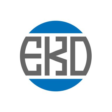 Beyaz arka planda EKO mektup logosu tasarımı. EKO yaratıcı paraf dairesi logosu. EKO harf tasarımı.