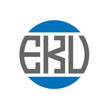 Beyaz arka planda EKV harf logosu tasarımı. EKV yaratıcı paraf dairesi logosu. EKV harf tasarımı.