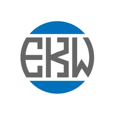 Beyaz arka planda EKW harf logosu tasarımı. EKW yaratıcı paraf dairesi logosu. EKW harf tasarımı.