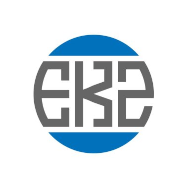 Beyaz arka planda EKZ harf logosu tasarımı. EKZ yaratıcı baş harfler daire logosu konsepti. EKZ harf tasarımı.