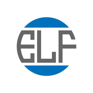 Beyaz arka planda ELF mektup logosu tasarımı. ELF yaratıcı paraf daire logosu konsepti. ELF harf tasarımı.