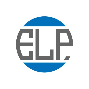 Beyaz arkaplanda ELP harf logosu tasarımı. ELP yaratıcı paraf dairesi logosu. ELP harf tasarımı.