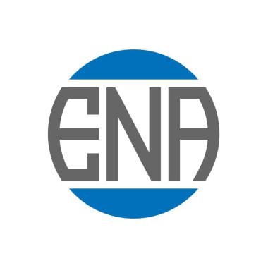Beyaz arka planda ENA harfi logo tasarımı. ENA yaratıcı paraf dairesi logosu. ENA harf tasarımı.