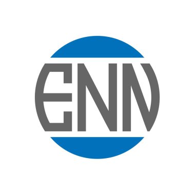 Beyaz arka planda ENN harfi logo tasarımı. ENN yaratıcı paraf dairesi logosu. ENN harf tasarımı.