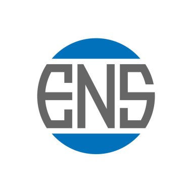 Beyaz arka planda ENS harfi logo tasarımı. ENS yaratıcı paraf dairesi logosu. ENS harf tasarımı.
