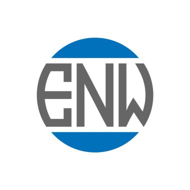 Beyaz arkaplanda ENW harf logosu tasarımı. ENW yaratıcı baş harfler çemberi logosu. ENW harf tasarımı.
