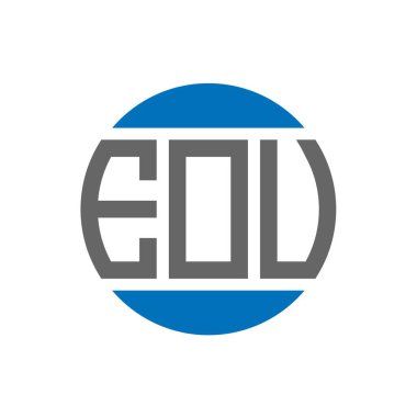 Beyaz arka planda EOV harf logosu tasarımı. EOV yaratıcı paraf dairesi logosu. EOV harf tasarımı.