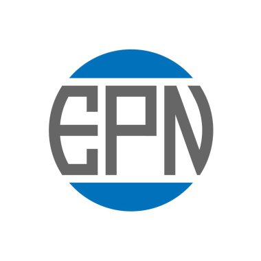 Beyaz arka planda EPN harf logosu tasarımı. EPN yaratıcı paraf dairesi logosu. EPN harf tasarımı.
