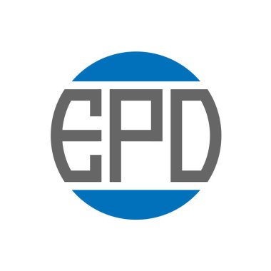 Beyaz arka planda EPO harf logosu tasarımı. EPO yaratıcı paraf dairesi logosu. EPO harf tasarımı.