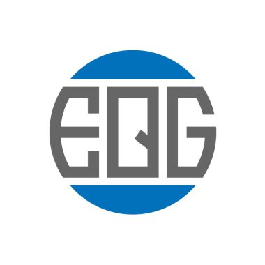 Beyaz arkaplanda EQG harf logosu tasarımı. EQG yaratıcı paraf dairesi logosu. EQG harf tasarımı.