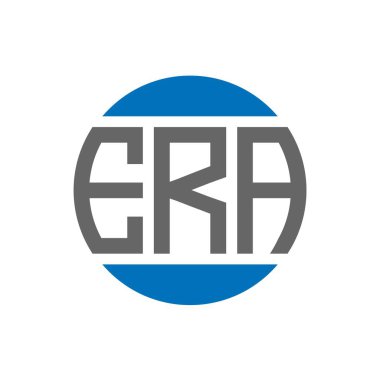 Beyaz arka planda ERA harf logosu tasarımı. ERA yaratıcı paraf daire logosu konsepti. ERA harf tasarımı.