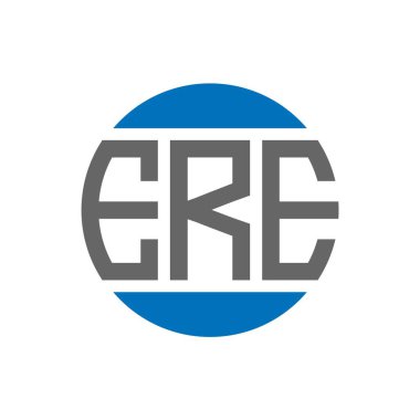 Beyaz arkaplanda bir amblem tasarımı. Yaratıcı paraf dairesi logosu. E harf tasarımı.