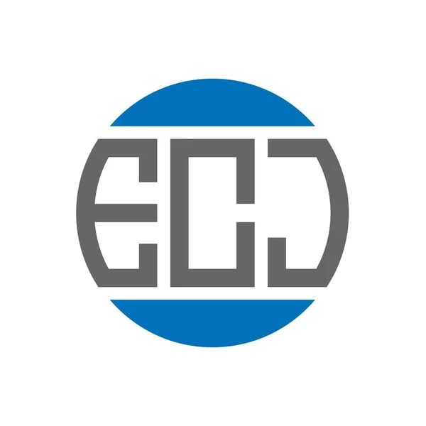 Logo Lettera Ecj Disegno Sfondo Bianco Sigle Creative Della Corte — Vettoriale Stock