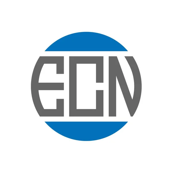 Návrh Loga Ecn Bílém Pozadí Ecn Kreativní Iniciály Kruhové Logo — Stockový vektor