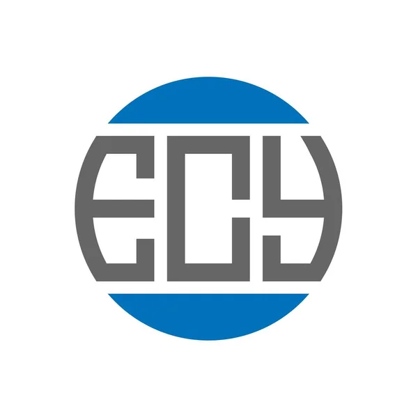 Ecy Lettera Logo Disegno Sfondo Bianco Ecy Iniziali Creative Cerchio — Vettoriale Stock
