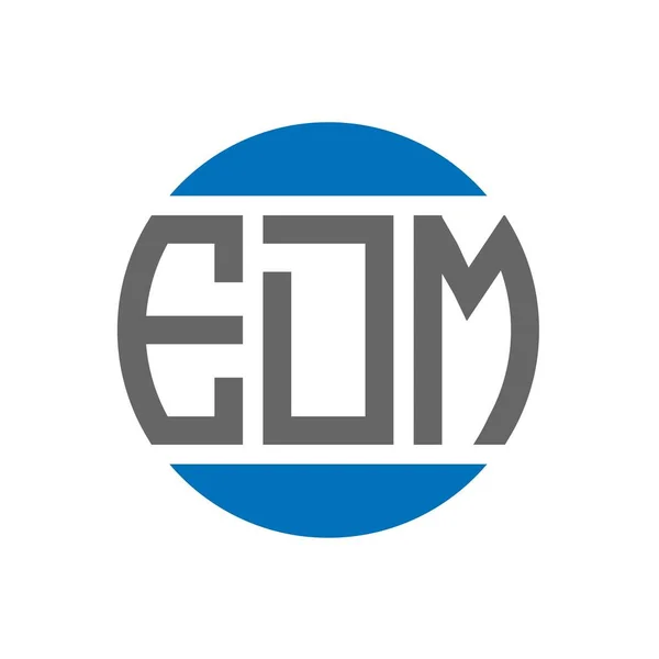 Edm字母标识的白色背景设计 Edm创意首字母圆圈标志概念 Edm字母设计 — 图库矢量图片