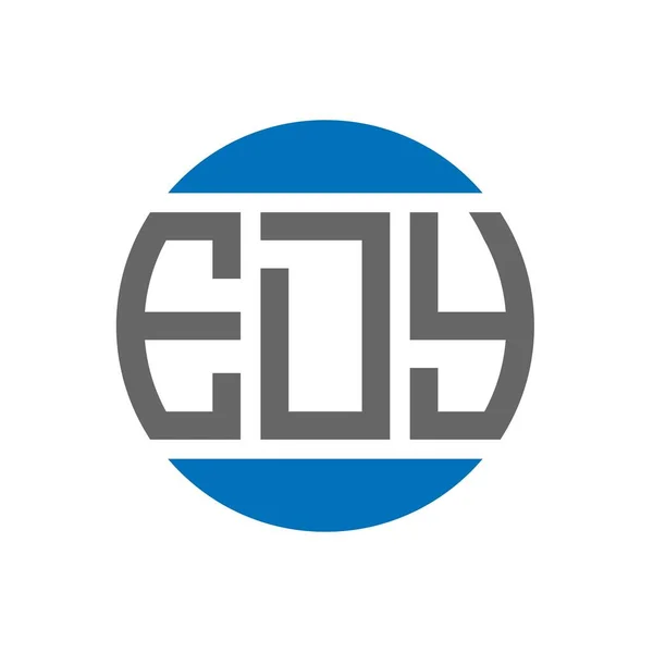 Edy字母标识的白色背景设计 Edy创意首字母圆圈标志概念 Edy字母设计 — 图库矢量图片