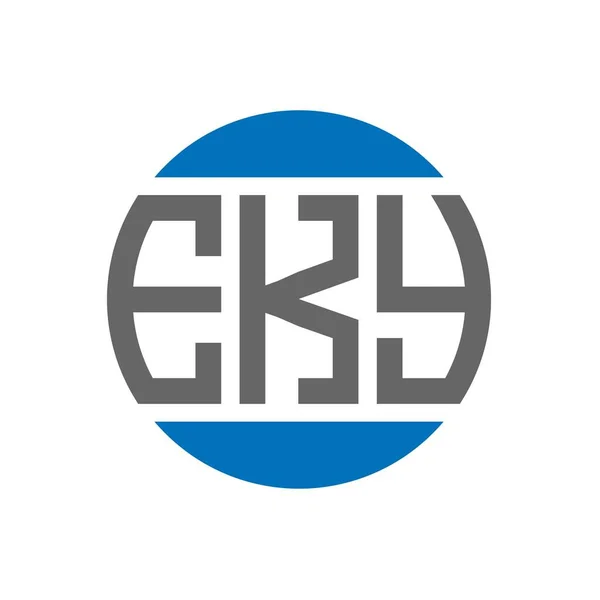 Eky Písmeno Logo Design Bílém Pozadí Eky Kreativní Iniciály Kruhové — Stockový vektor
