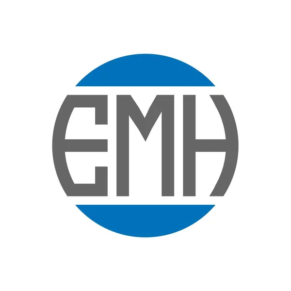 Emh Logo Ontwerp Witte Achtergrond Emh Creatieve Initialen Cirkel Logo — Stockvector