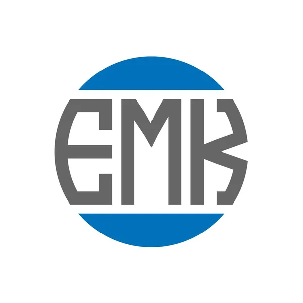 Design Emk Písmena Bílém Pozadí Emk Kreativní Iniciály Kruhové Logo — Stockový vektor