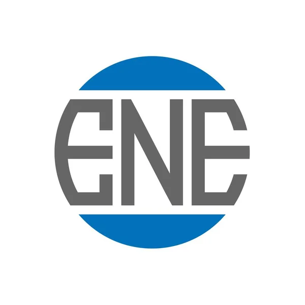 Projekt Logo Litery Ene Białym Tle Ene Twórcze Inicjały Okrąg — Wektor stockowy