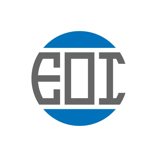 Eoi字母标识的白色背景设计 Eoi创意的首字母圈标志概念 Eoi字母设计 — 图库矢量图片