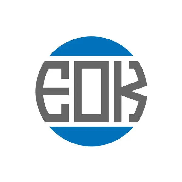 Projekt Logo Litery Eok Białym Tle Inicjały Twórcze Eok Koło — Wektor stockowy