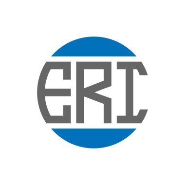 Beyaz arka planda ERI harf logosu tasarımı. ERI yaratıcı paraf daire logosu konsepti. ERI harf tasarımı.