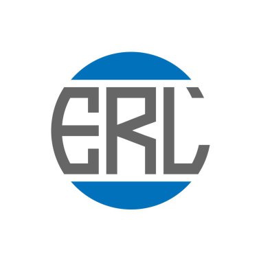 Beyaz arka planda ERL harf logosu tasarımı. ERL yaratıcı paraf dairesi logosu. ERL harf tasarımı.