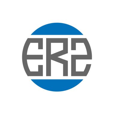 Beyaz arkaplanda ERZ harf logosu tasarımı. ERZ yaratıcı paraf daire logosu konsepti. ERZ harf tasarımı.