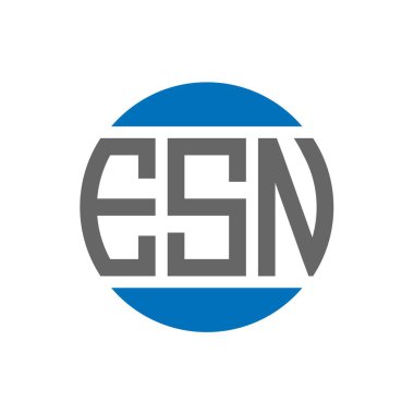 Beyaz arka planda ESN harf logosu tasarımı. ESN yaratıcı paraf dairesi logosu. ESN harf tasarımı.