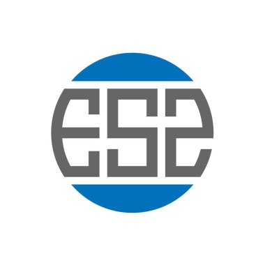 Beyaz arka planda ESZ harfi logo tasarımı. ESZ yaratıcı paraf dairesi logosu. ESZ harf tasarımı.