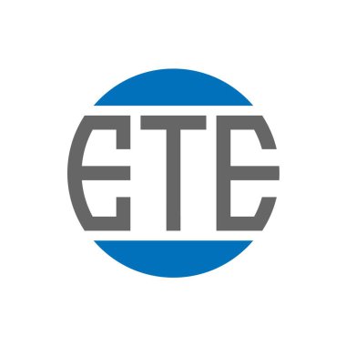 Beyaz arkaplanda ETE harf logosu tasarımı. ETE yaratıcı paraf daire logosu konsepti. ETE harf tasarımı.