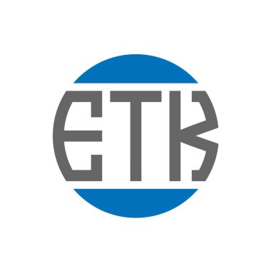 Beyaz arkaplanda ETK harf logosu tasarımı. ETK yaratıcı paraf dairesi logosu. ETK harf tasarımı.