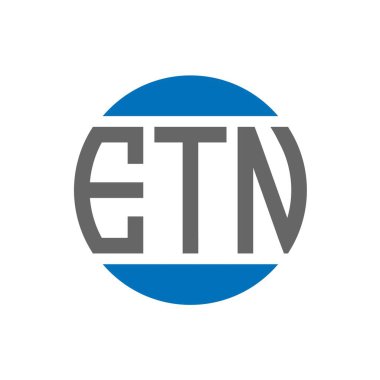 Beyaz arka planda ETN harf logosu tasarımı. ETN yaratıcı paraf daire logosu konsepti. ETN harf tasarımı.
