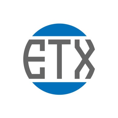 Beyaz arkaplanda ETX harf logosu tasarımı. ETX yaratıcı paraf dairesi logosu. ETX harf tasarımı.
