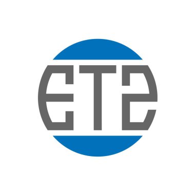Beyaz arkaplanda ETZ harf logosu tasarımı. ETZ yaratıcı paraf dairesi logosu. ETZ harf tasarımı.