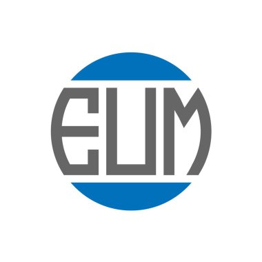 Beyaz arka planda EUM harf logosu tasarımı. EUM yaratıcı paraf daire logosu konsepti. EUM mektup tasarımı.