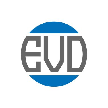 Beyaz arka planda EVO harfi logo tasarımı. EVO yaratıcı paraf dairesi logosu. EVO harf tasarımı.