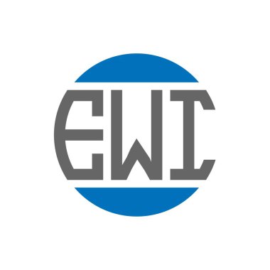Beyaz arka planda EWI harf logosu tasarımı. EWI yaratıcı paraf daire logosu konsepti. EWI harf tasarımı.